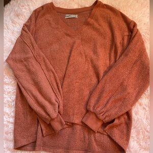Urban Outfitters Orange V Neck Sweater